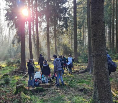 Gruppe im Wald